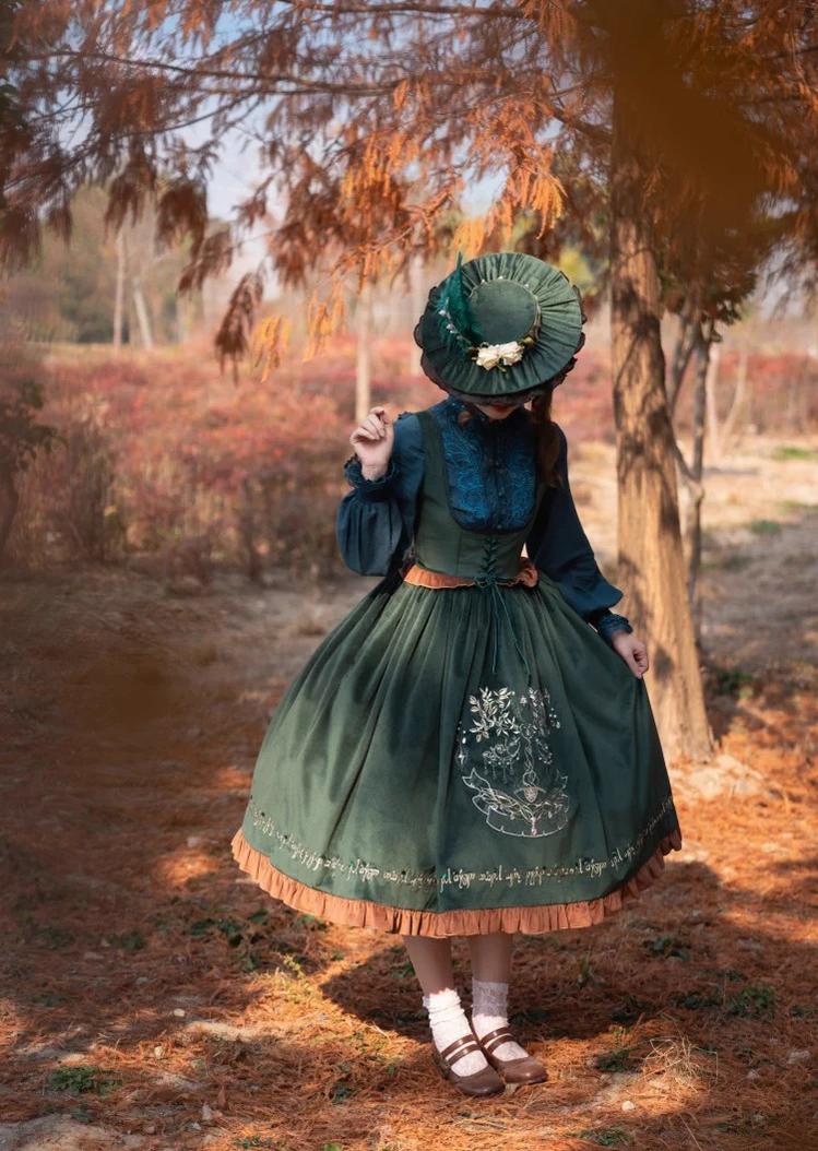 Twin Trees' Celestial Glow - Classic Lolita Bust-Supporting JSK, Plus Size 44508:810834