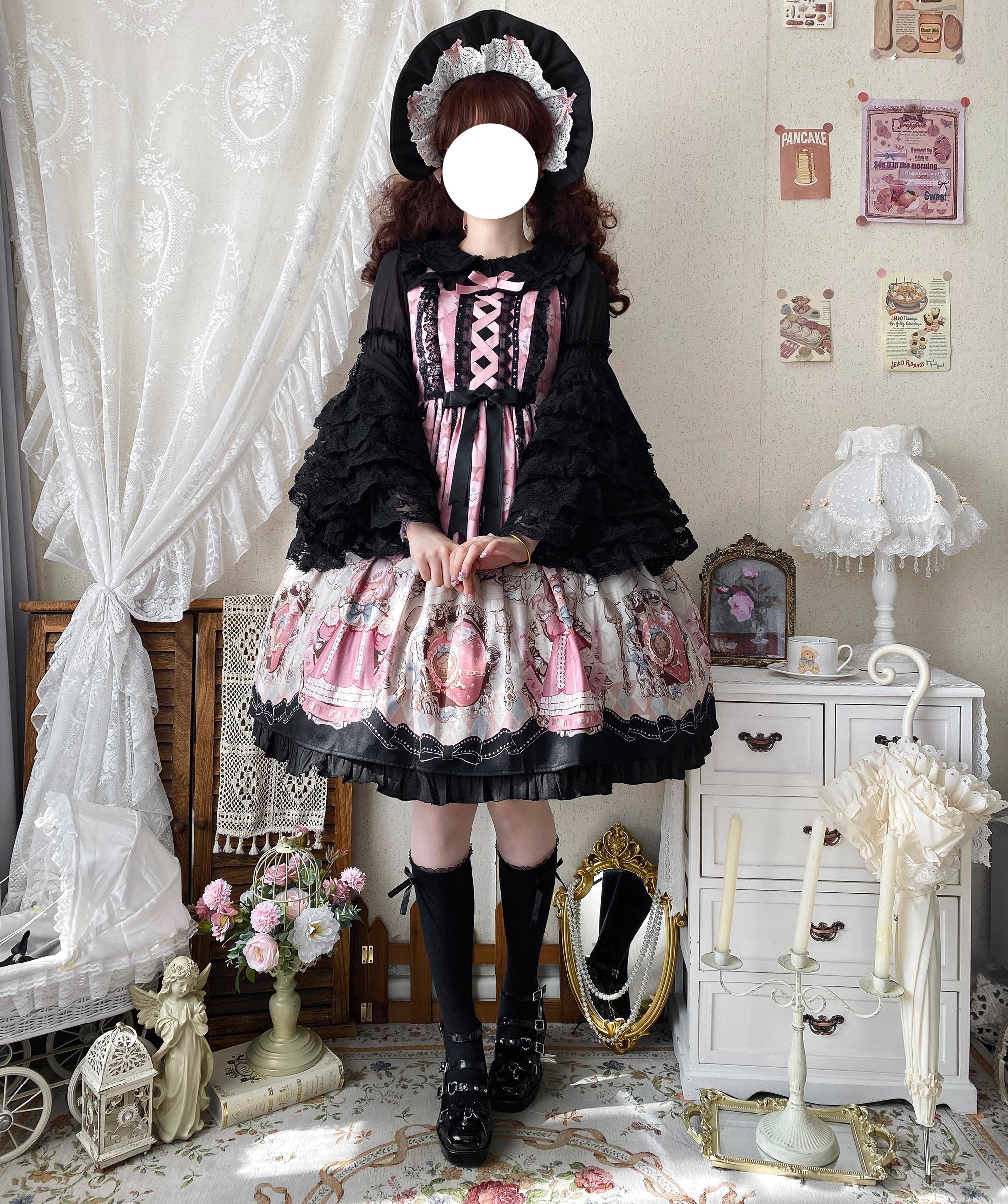 Qianmu - Granulated Sugar - Doll-like Sweet Lolita Lace Blouse, Hime Sleeve 44108:796514
