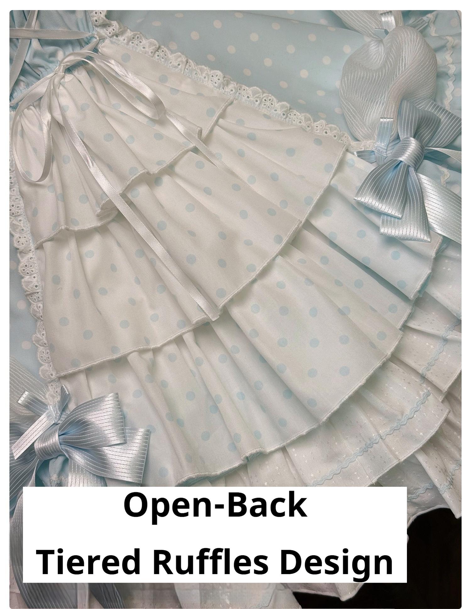 Old School Lolita Halter Neck OP Dress, Polka Dot Accent 43701:783559