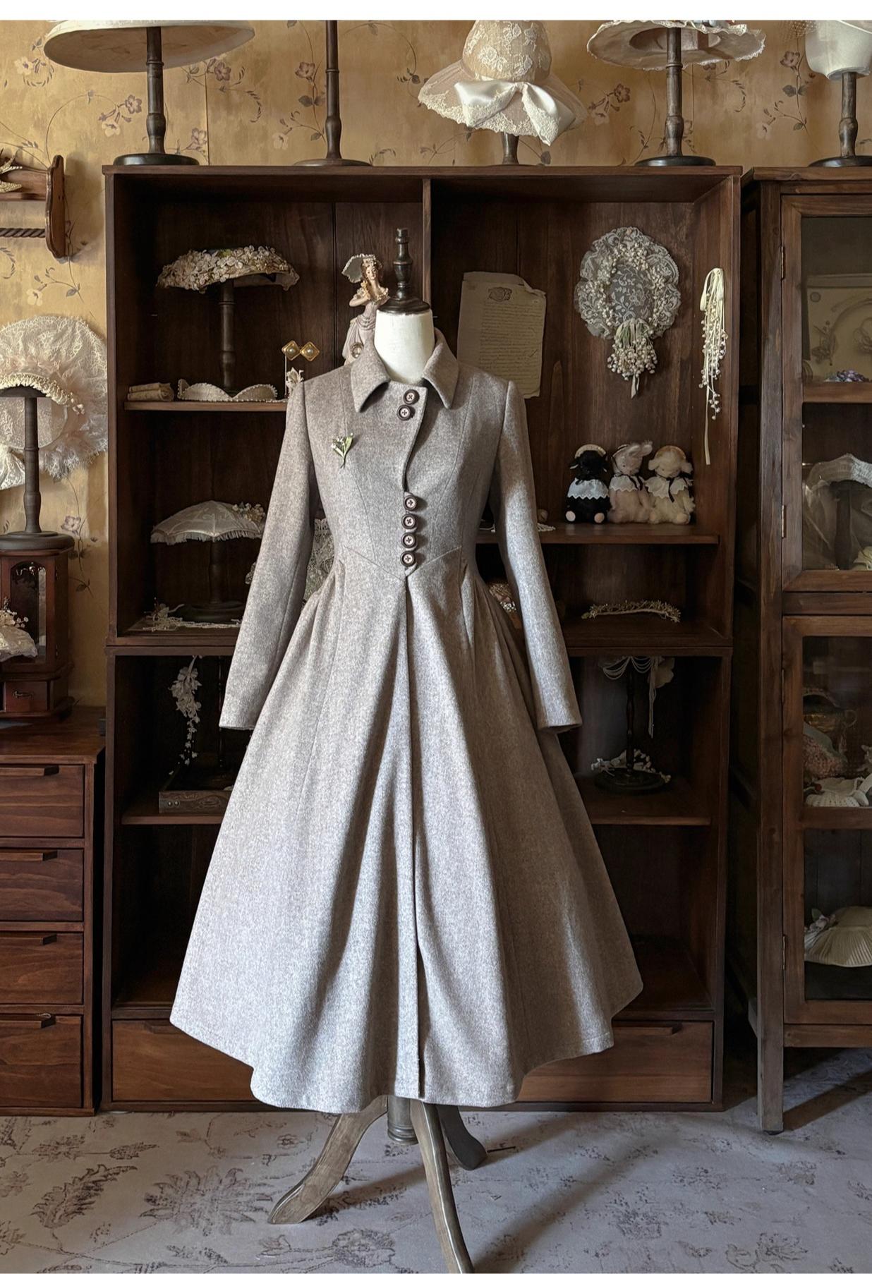 Button Bear - Winter Lily Bell - Classic Lolita Bust-Supporting JSK, Long Waisted Coat (L M S XL) 44351:804207