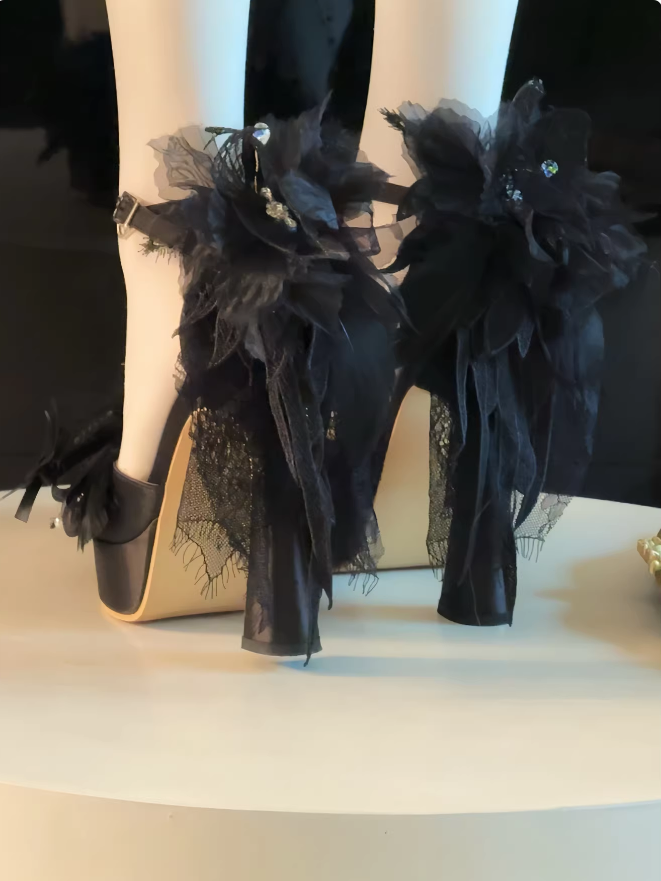 Feather Spirit - Classic Lolita Heel Shoes, Feather Decoration 44798:823022