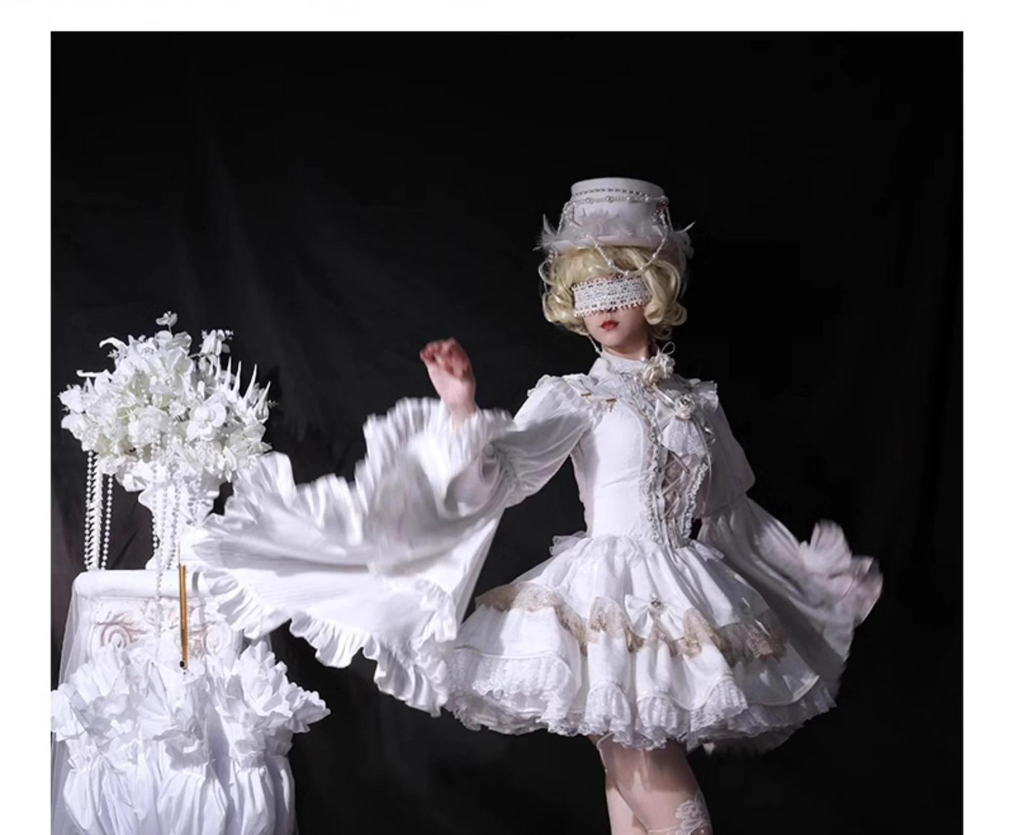 Forest Fluorescent Carps - Black Lady - Gothic Lolita JSK Dress Set
