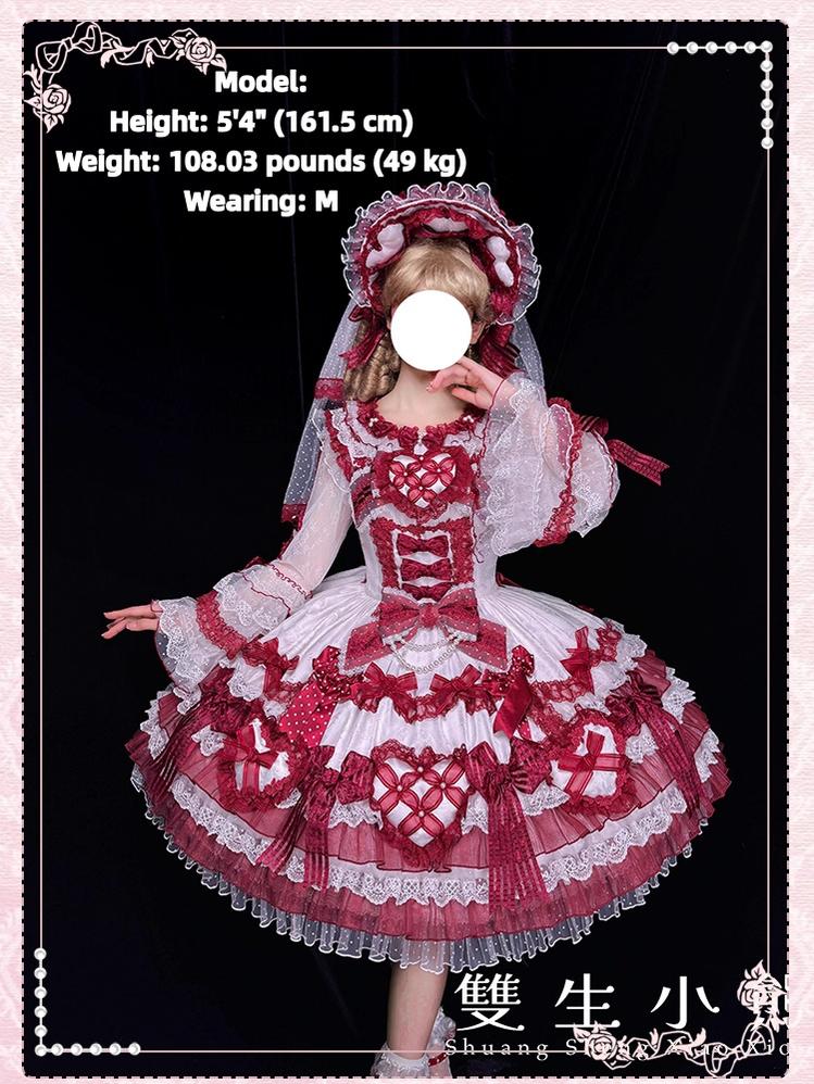 Shuang Sheng Xiao Xiong - Heart of Love - Sweet Lolita Wedding JSK, Bow Details 44306:803352