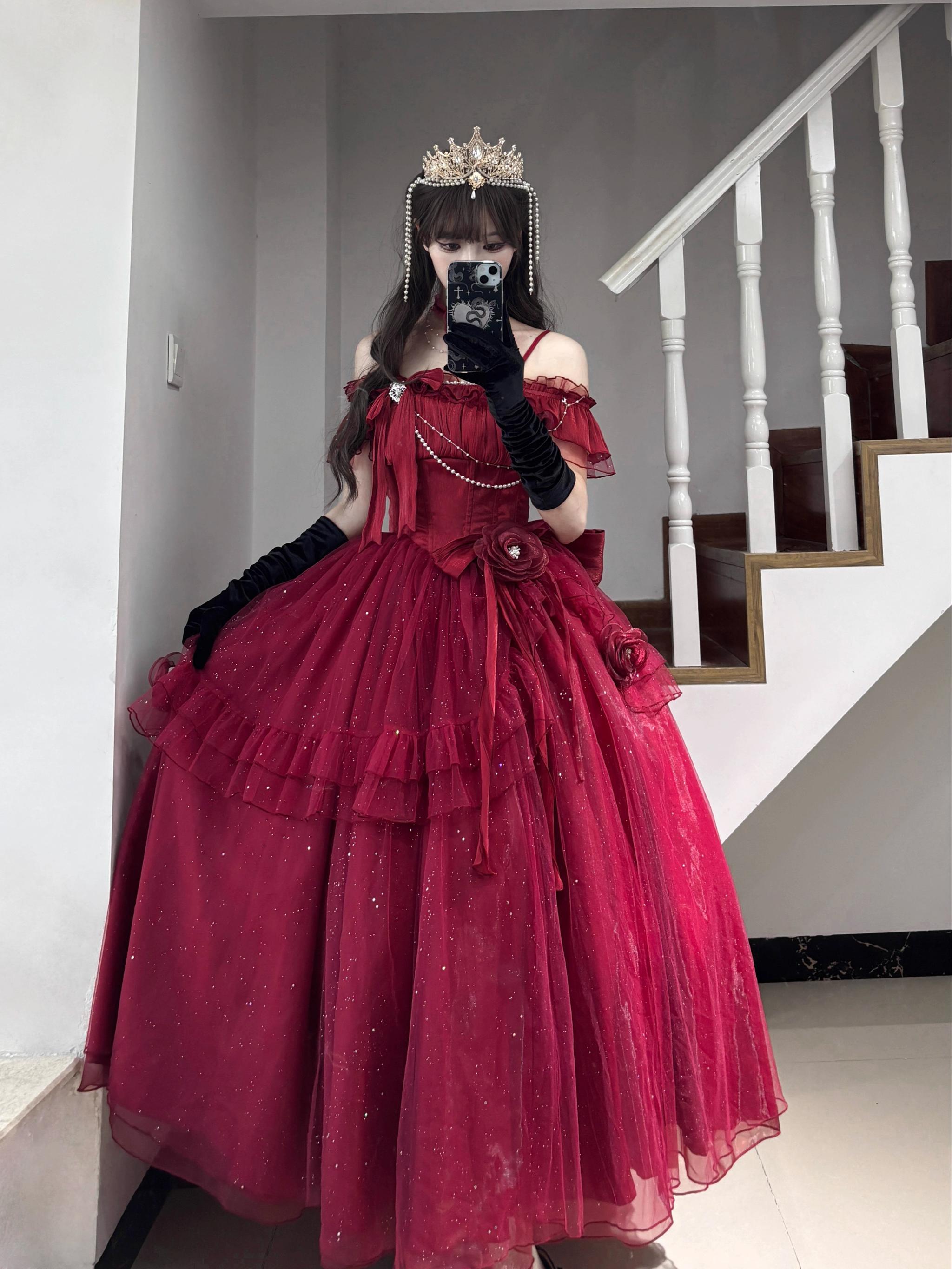 Meowing and fruity - Milky Way - Brilliant Princess Lolita Prom Dress Multicolors Long Dress