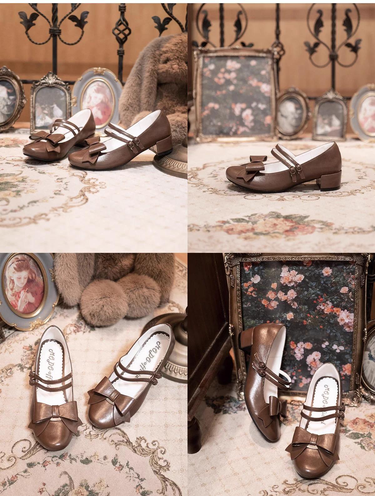 MODO - Apple Candy - Pointed Toe Lolita Shoes, Low Block Heel 43744:784835