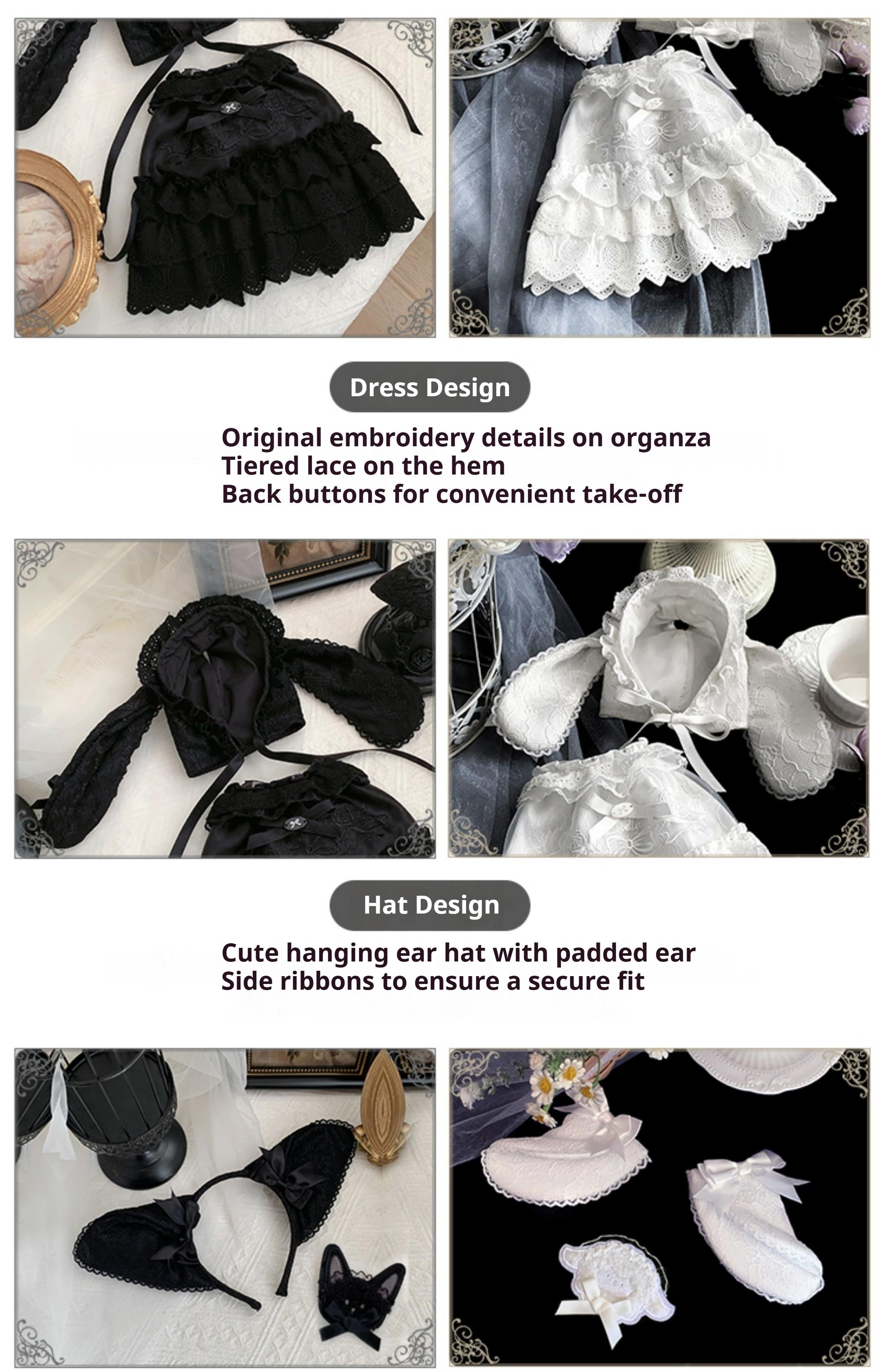 With PUJI - Puppet Box - Kawaii Lolita Bag Lamb Kitten Detachable Bag Dress Hat 40976:682474
