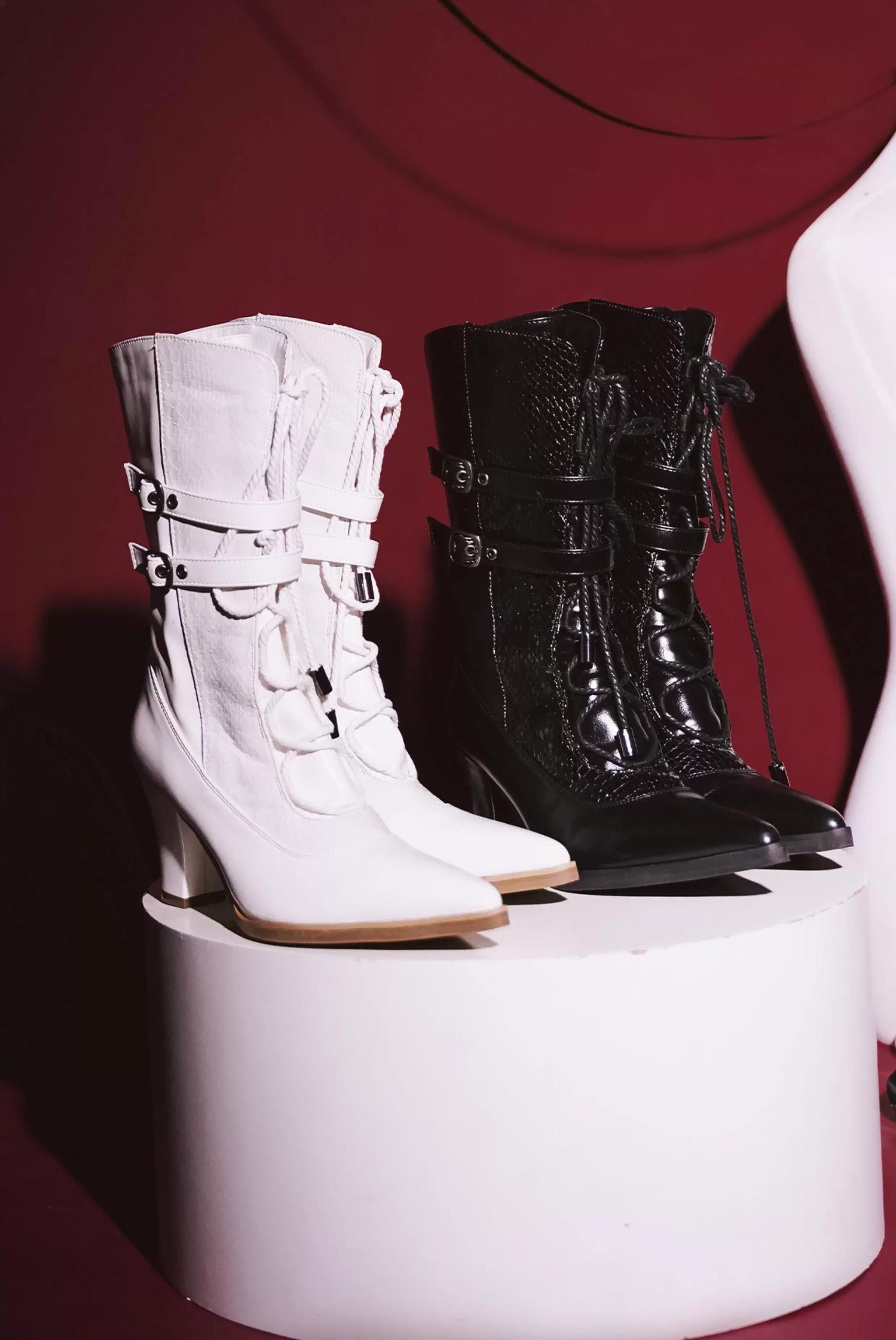 MODO - Gothic Lolita Heel Shoes, Faux Snakeskin Texture