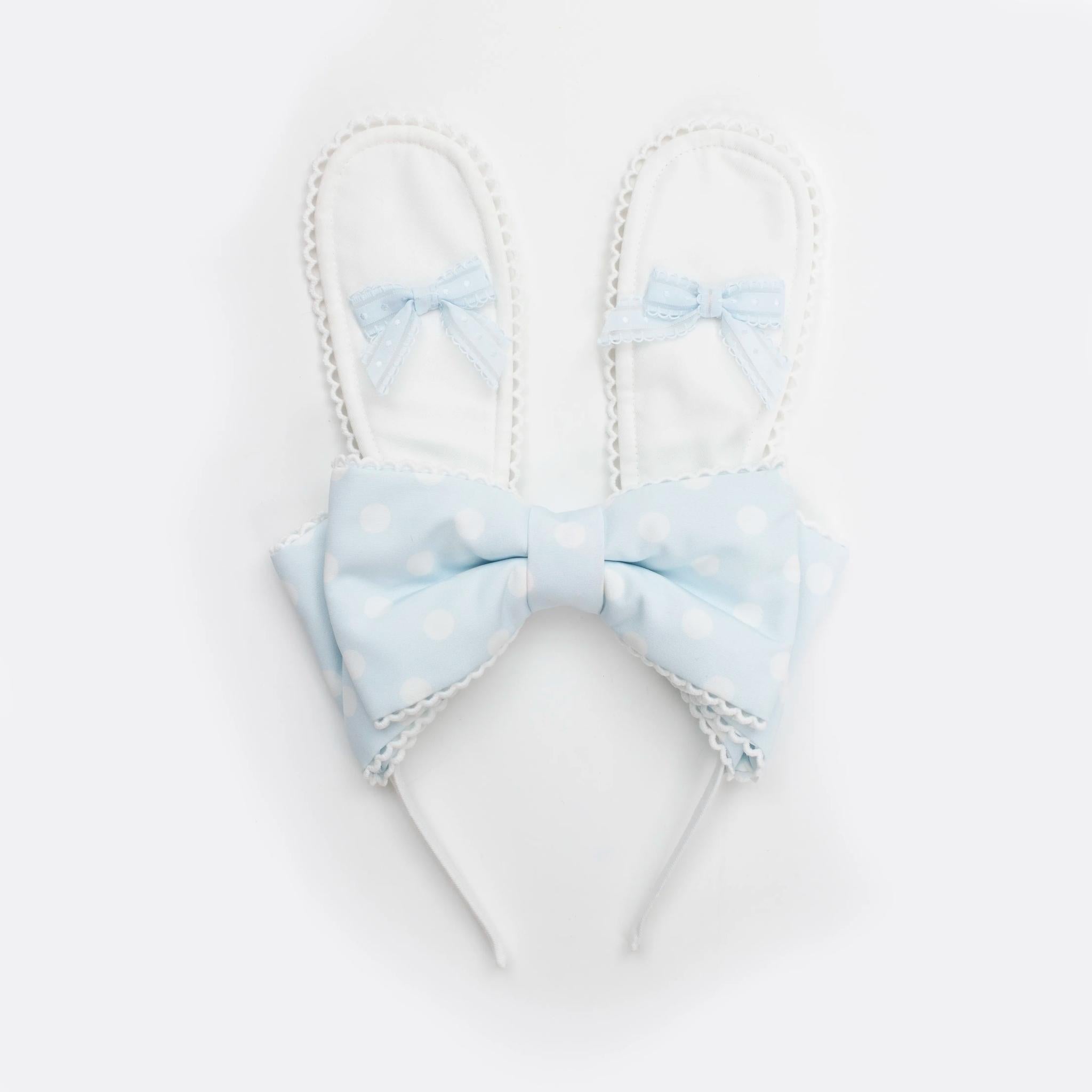 Bunny Kissaten - Four Colors Old School Lolita Polka Dot OP, Bunny Ear Apron 45824:864370