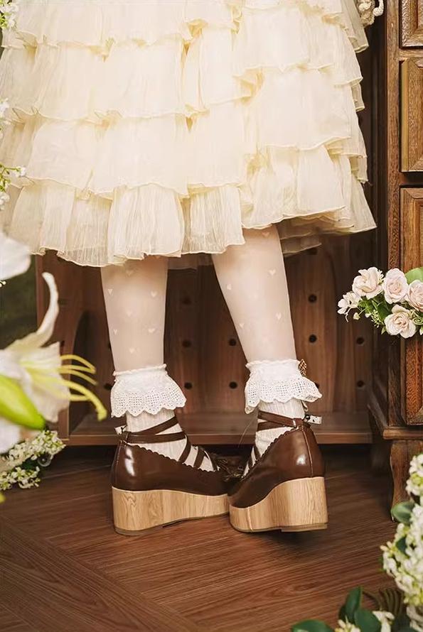 MODO - Old School Tata - Kawaii Lolita Hight Platform Shoes with Round Toe 42310:736252