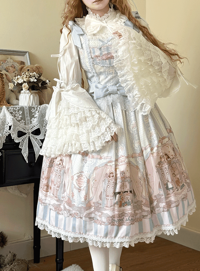 Plus Size Sweet Lolita Cotton Blouse with Hime Sleeves
