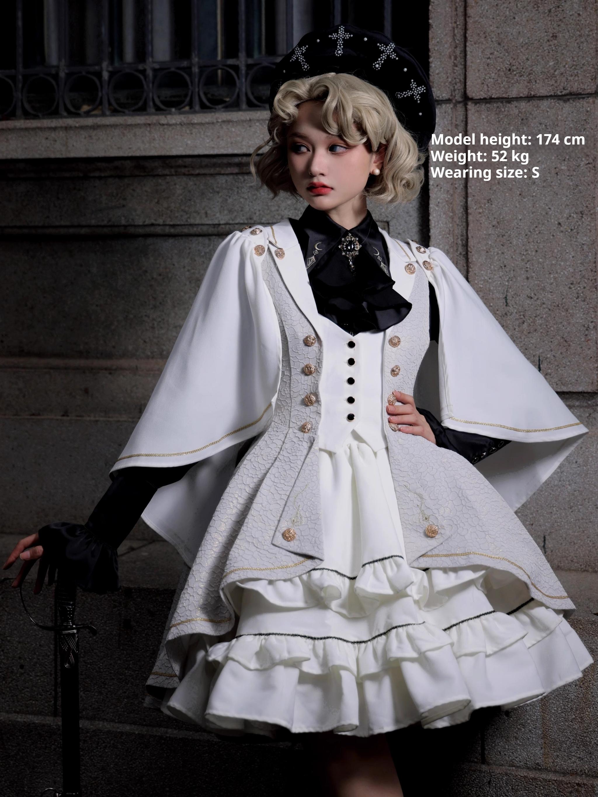 SilentMars - Fallen Moon Rule - Military Lolita Shirt Set Retro Knight Style Blouse