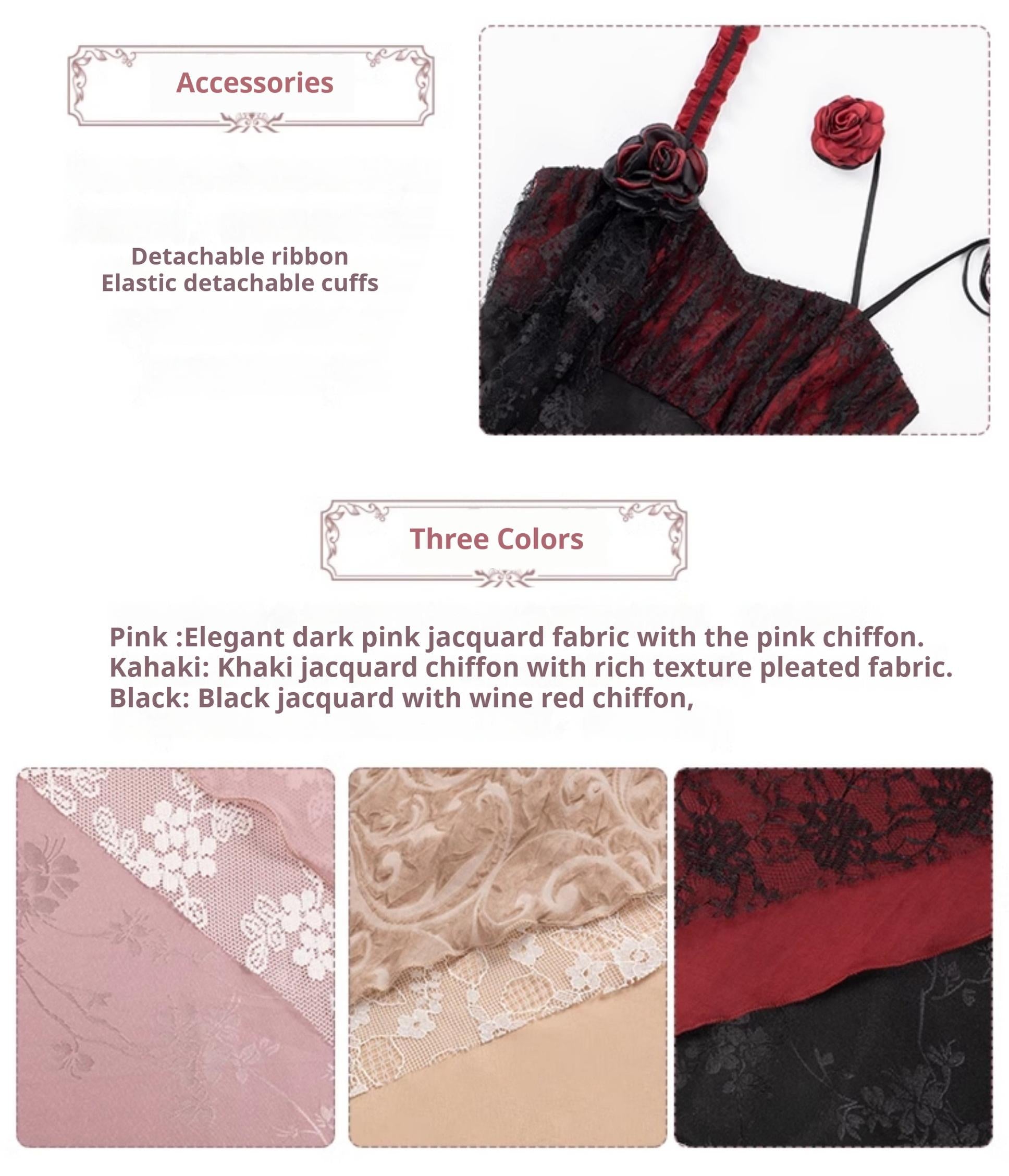 With PUJI - Rose Leaf - Irregular Daily Lolita JSK Dress in Wabi-Sabi Style