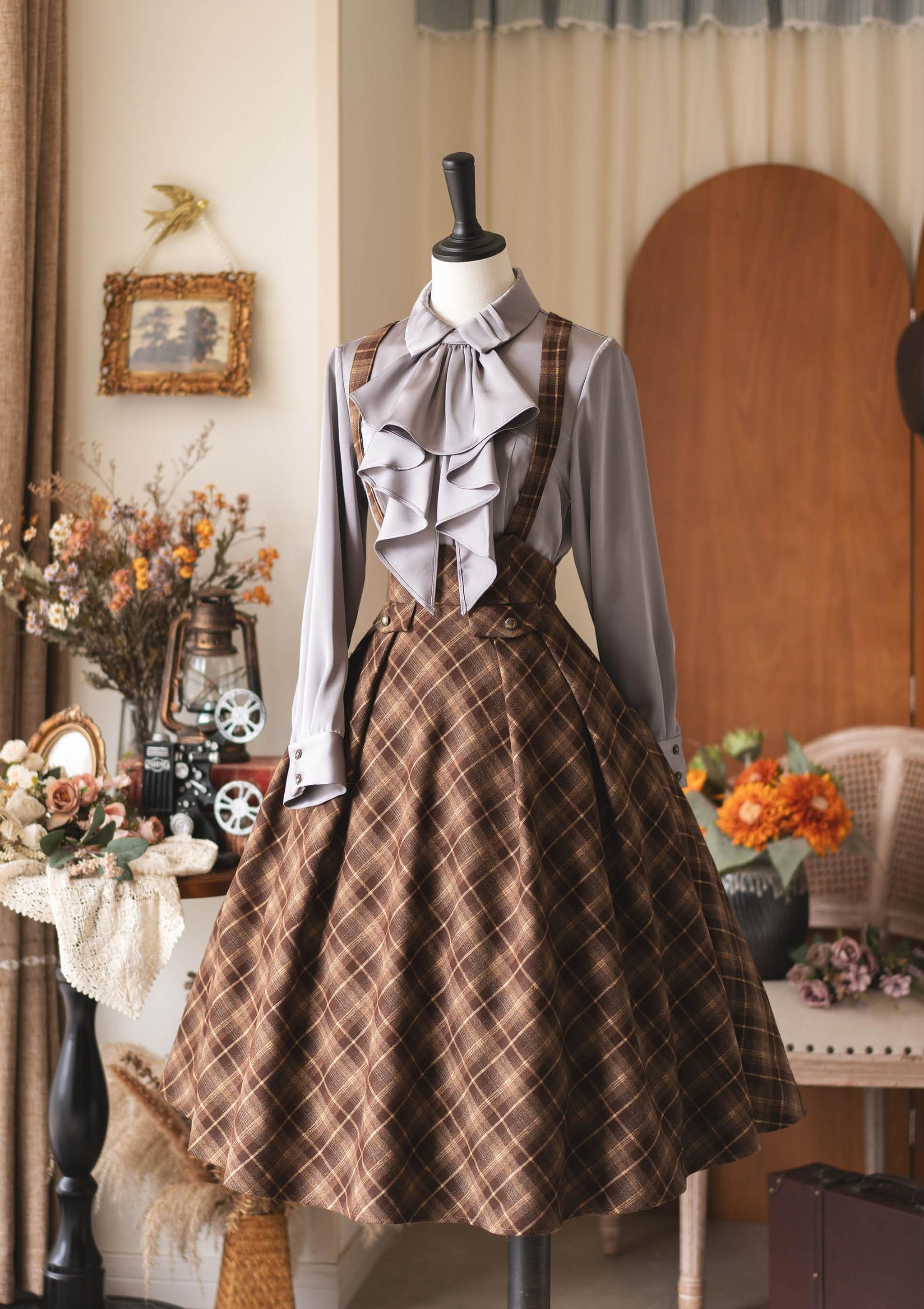 Forest Wardrobe - Forest Dew - Elegant Lolita Slim Fit Shirt, Detachable Jabot 44189:798245