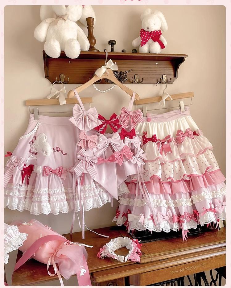 Mademoiselle Pearl~Bow Bunny~IP Collab Sweet Lolita OP Dress Bow JSK OP 38022:578688