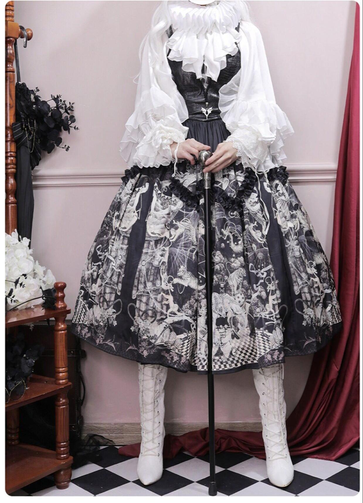 Dragon Bone Cemetery - Gothic Lolita Batwing Sleeves Blouse 13668:840169
