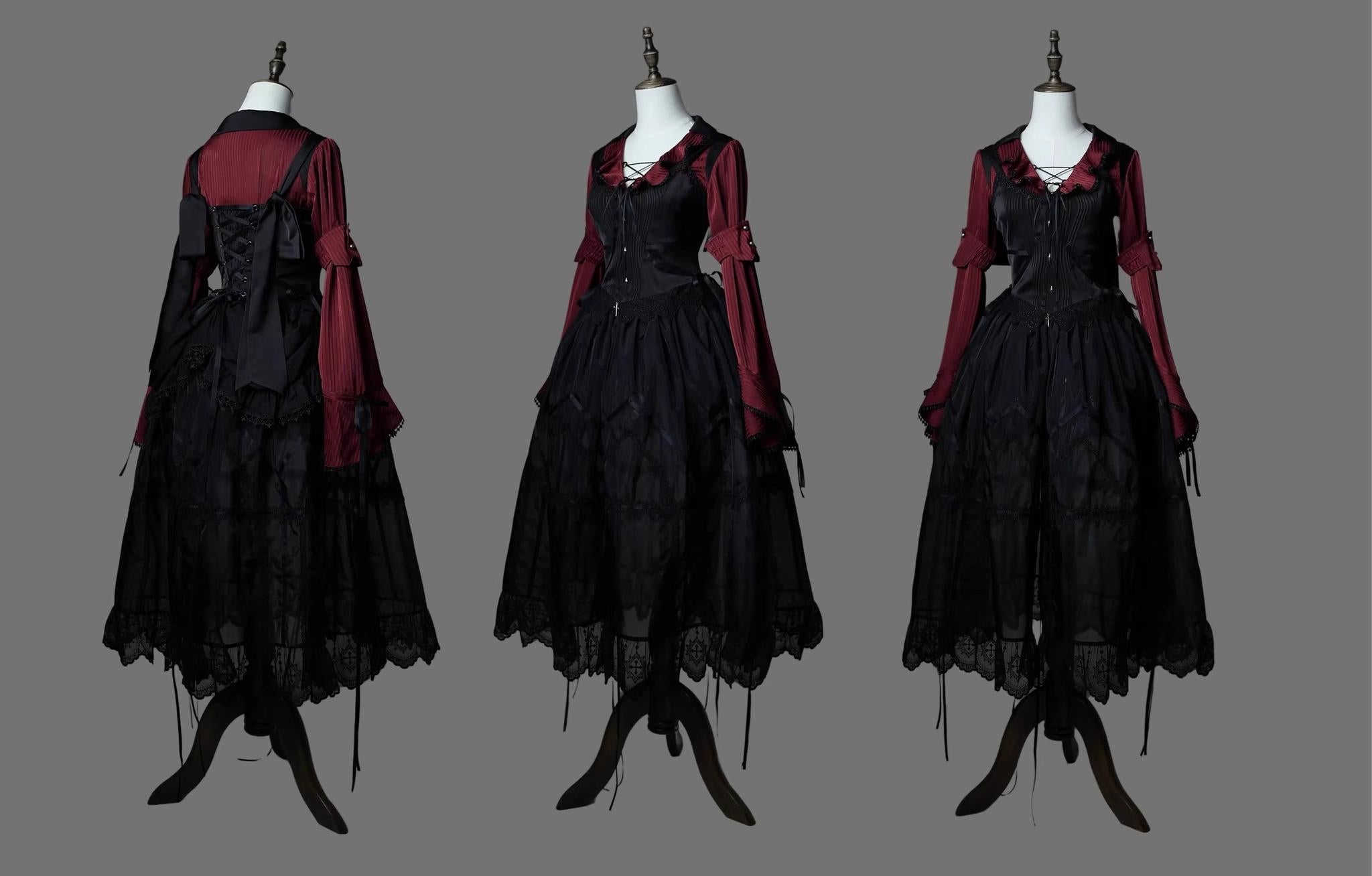 Wuyuzhe~Wolf Hunter~Gothic Lolita SK Set Halter Overskirt Cape Vest 38718:599014
