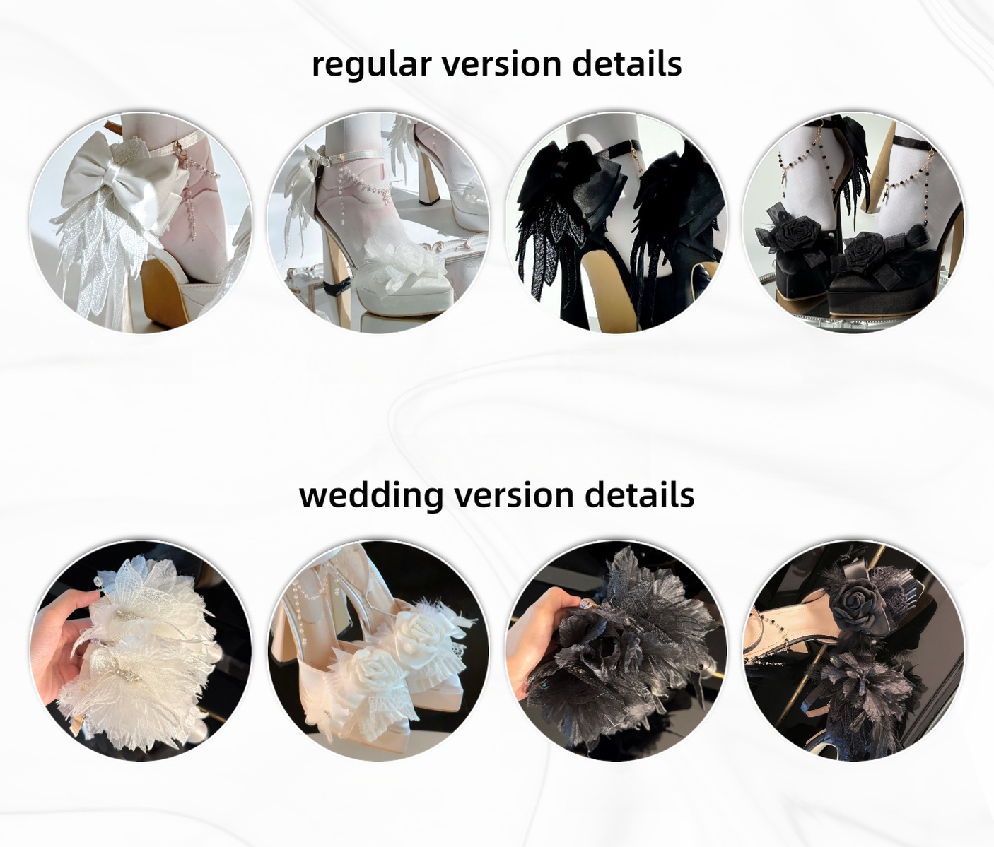 Feather Spirit - Classic Lolita Heel Shoes, Feather Decoration 44798:823028