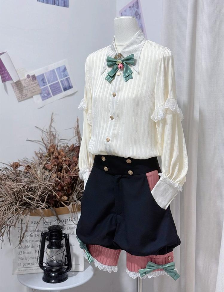 CastleToo - Candy Shop - Ouji Lolita Vest Outfit With Patchwork Design/Bow Details