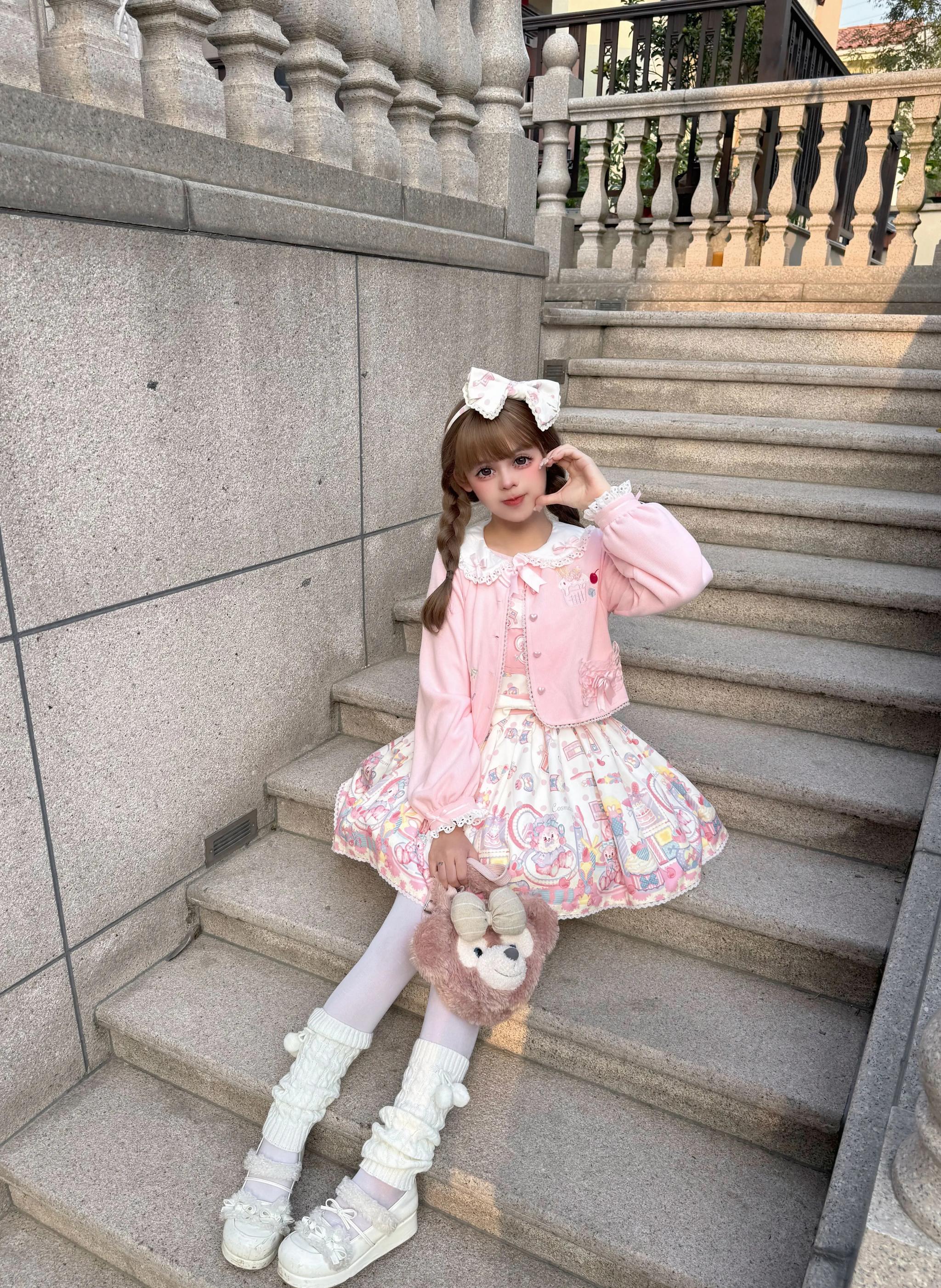Sissy the shepherd - Dessert Paradise - Embroidered Kawaii Lolita Cardigan, Cotton knitted 44212:798780