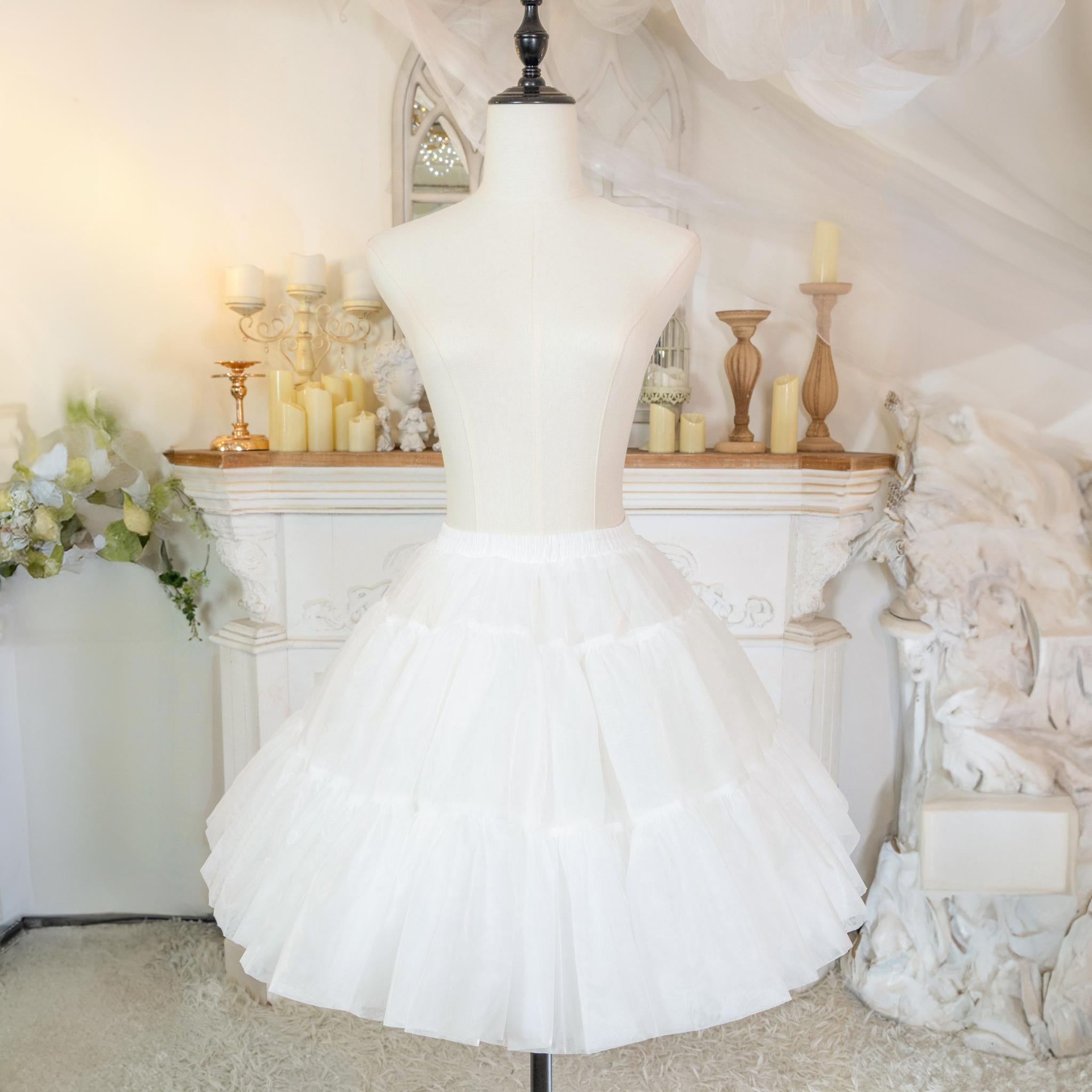 Noloria by 42Lolita - White Puffy Lolita Petticoat, 17.7" (45 CM), Cotton Lining