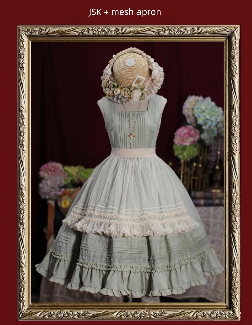 Tiny Garden~Nocturne Reminiscence~Elegant Lolita JSK Dress Multi-Wear Apron Dress Set 19290:596320