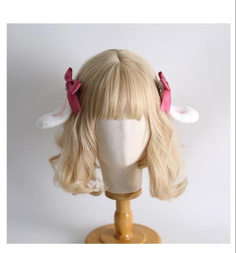 Xiaogui - Kawaii Lolita Headband with Bunny Ear Clip Bunny Ear Side Clip Only (a pair)