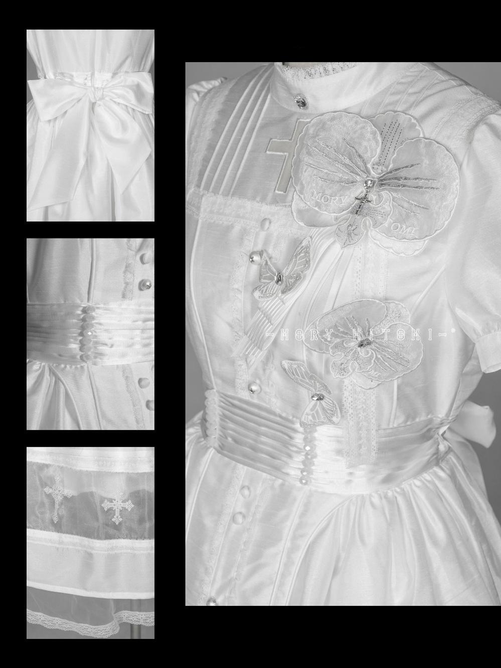 Ghost Orchid - Gothic Lolita OP Dress, Embroidered Cross