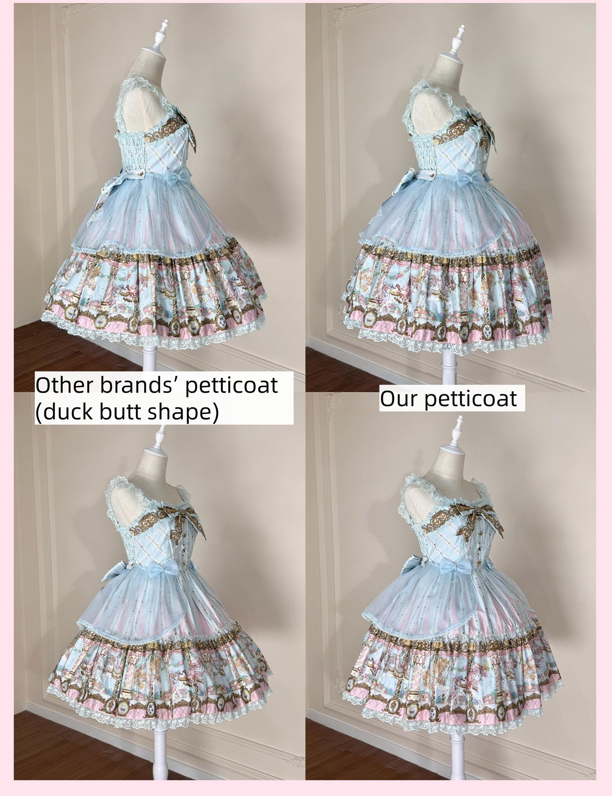 Tata Bath Puff - Bell-Shaped Super Puffy Lolita Petticoat, Adjustable Waist