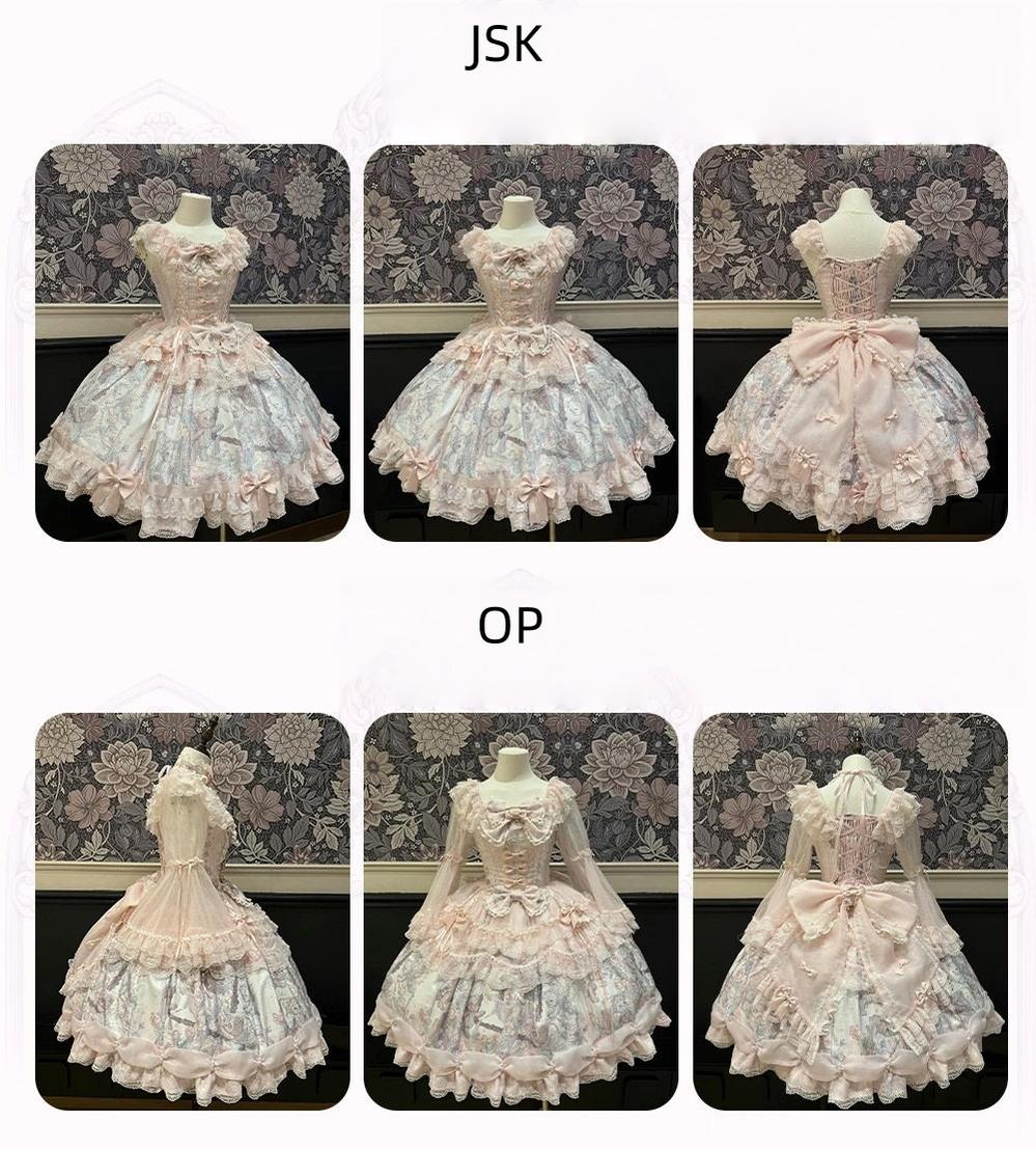 Eden - Classic Lolita Gorgeous JSK & OP, Angel Bear Print Dress 44646:816965