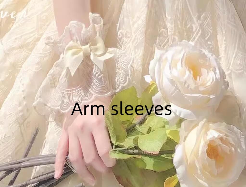 Uncle's Workshop - White Wave Tide - Sweet Lolita JSK Dress Solid Color Dress S A pair of sleeves
