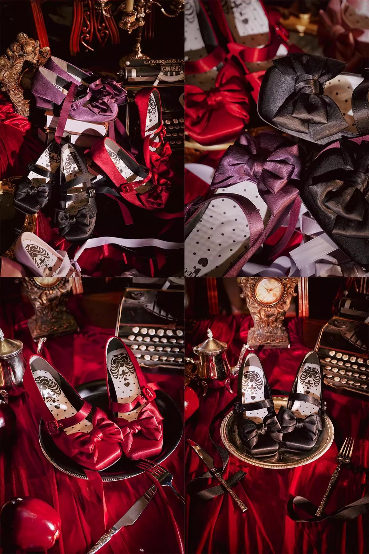 MODO - Sisi - Elegant Lolita Satin Shoes, Square Toe 43664:782520