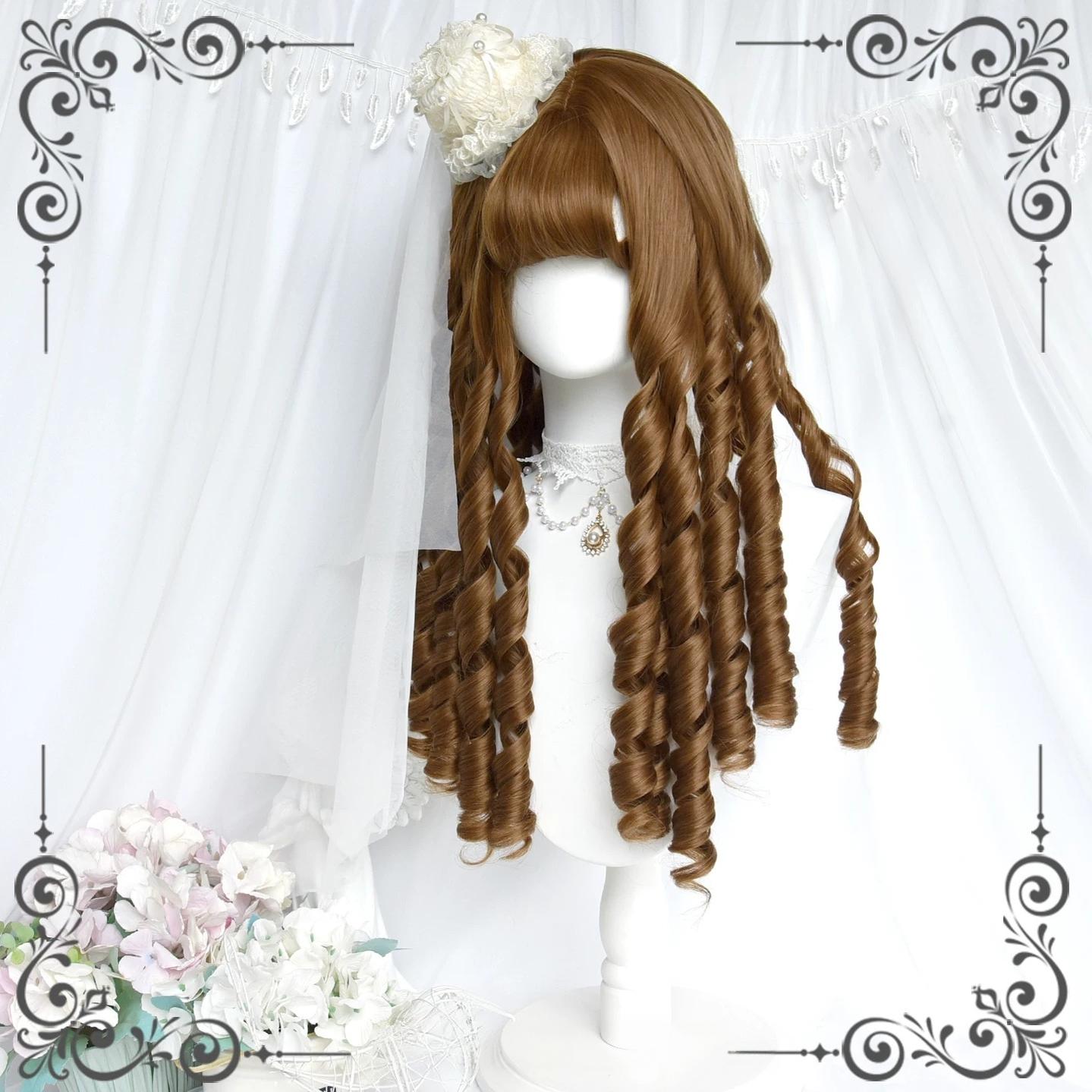 Golden Brown Doll-Like Lolita Wig With Roman Curl 45884:866428