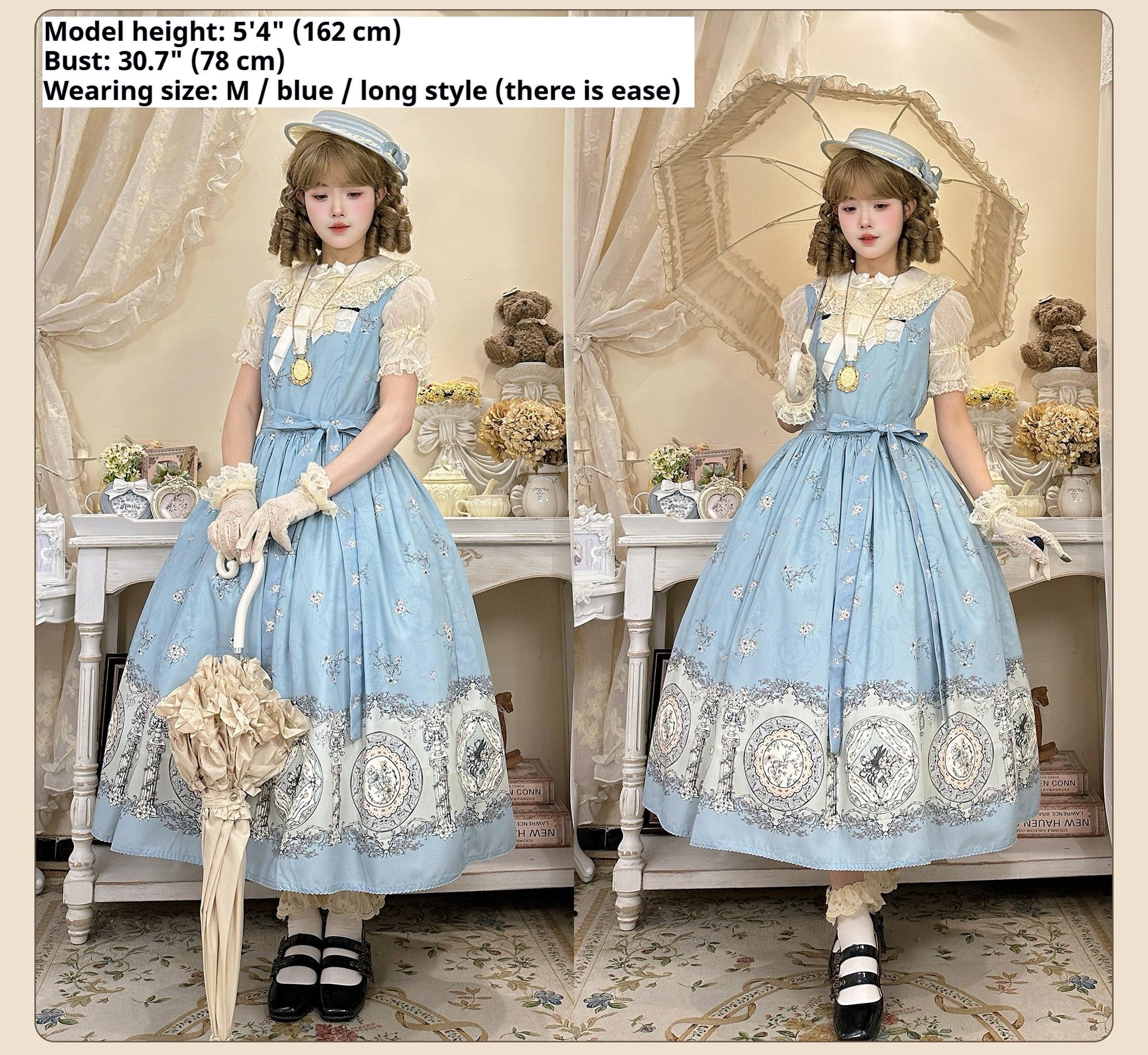 DreamWhale - Small Porcelain Plate - Classic Lolita JSK Printed Dress 43990:790730