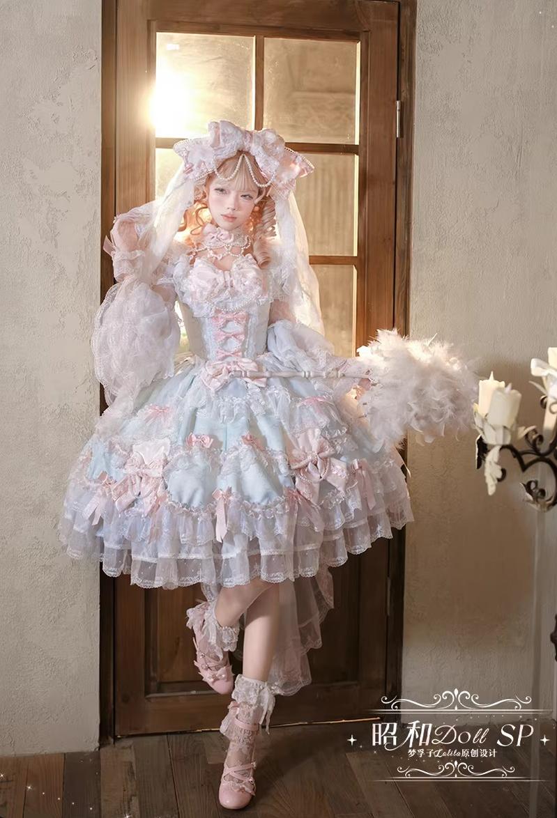Showa Doll SP - Sweet Lolita Wedding OP Dress, Layered Hem