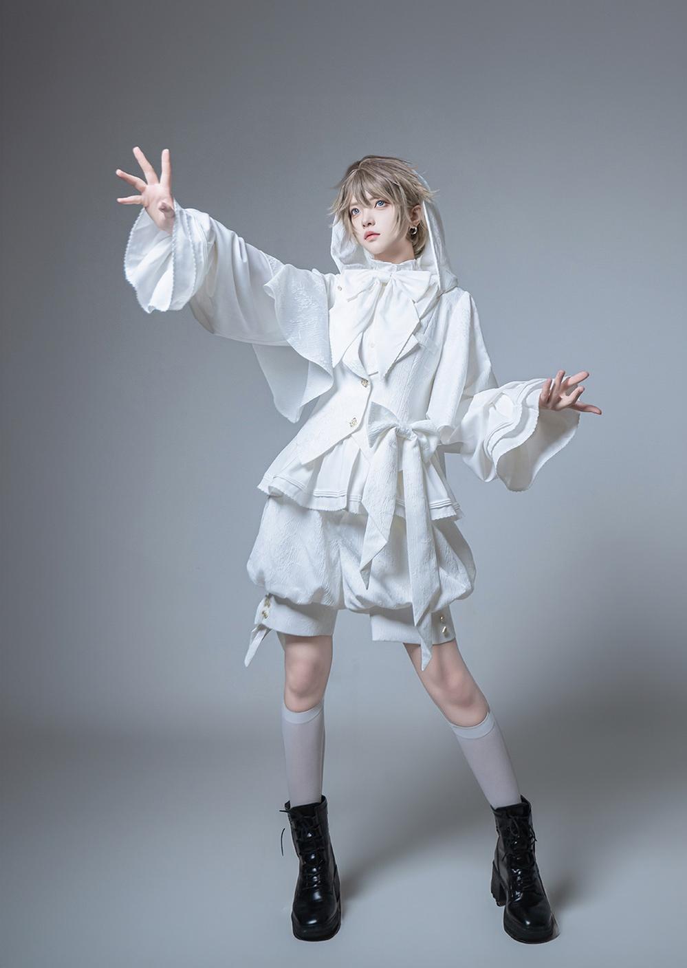 Princess Chronicles~Rabbit Hunting White Moonlight~Handsome Ouji Lolita  Coat Rabbit Ears Pants Set