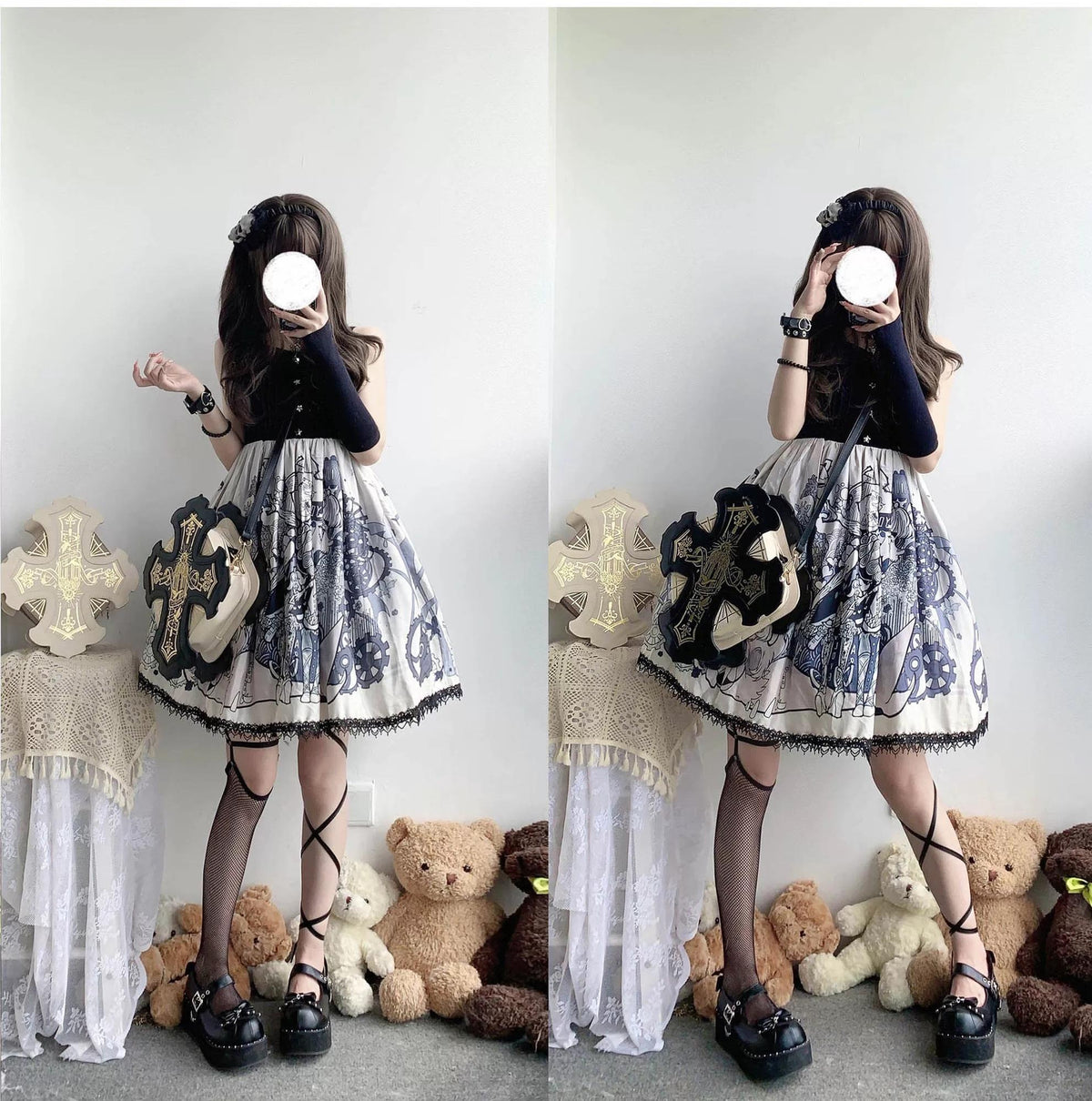 Gothic Lolita Bag, Two Detachable Shoulder Straps 45980:870138