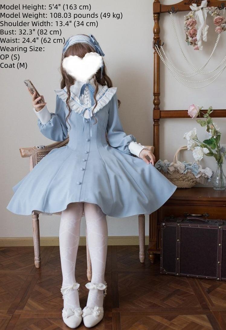 Winter Birch - Classic Lolita Slim Fit OP Dress, Standing Collar