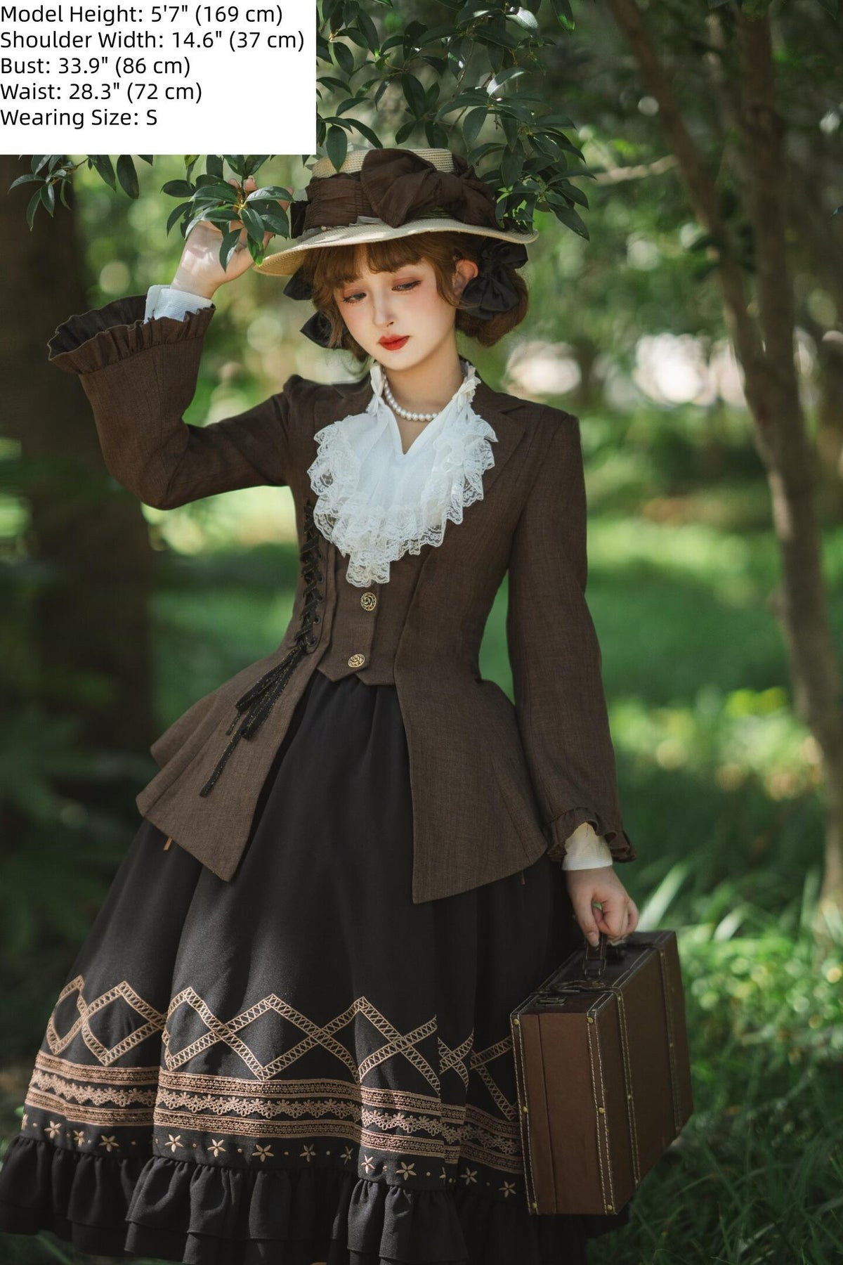 Pemberley Manor - Classic Lolita Slim Fit Coat, Notched Lapel Collar 45971:869973