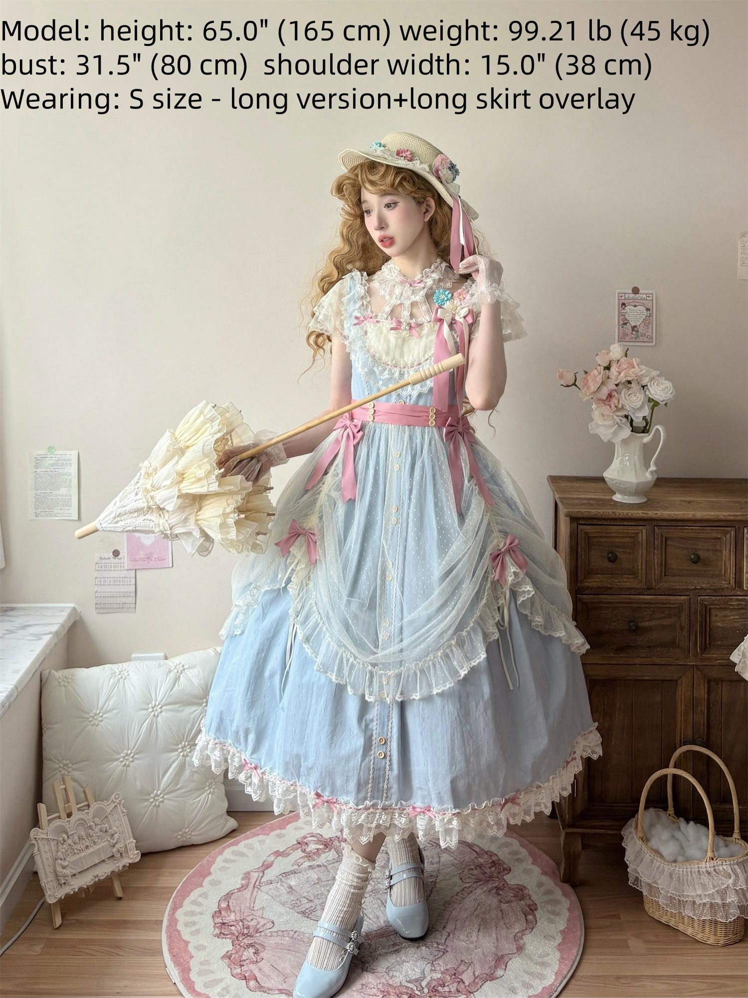 Uncle's Workshop - Fluttering Cherry Spring Strings - Cotton Sweet Lolita JSK Dress 42196:776805