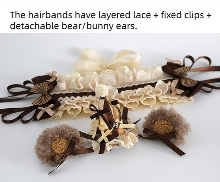 Xiaogui - Kawaii Lolita Headdress, Detachable Bear & Bunny Ears