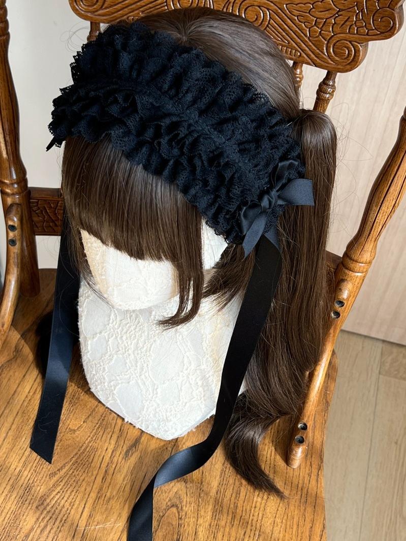 MAID~Customized Elegant Lolita Bow Lace KC Headdress 32564:390672