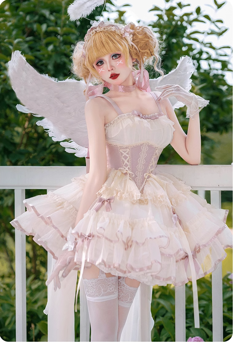 ZhiJinYuan~Time Waltz~Sweet Lolita Short Dress Ballet Style JSK 37340:558446