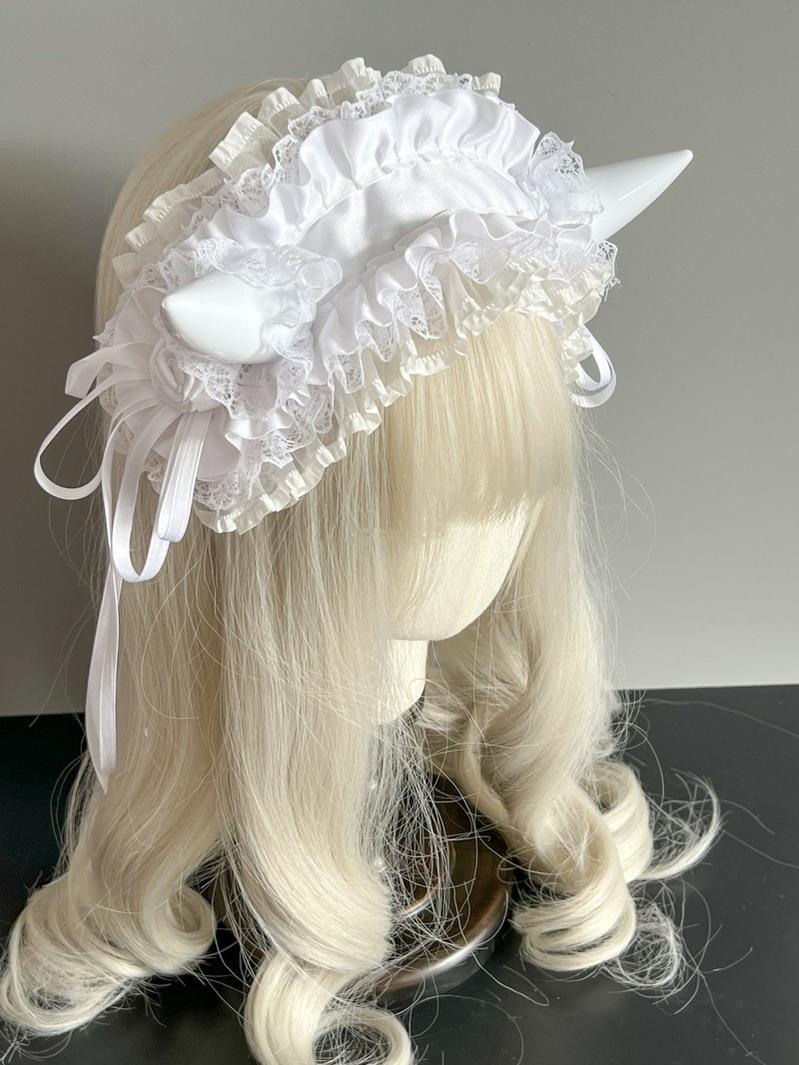 MAID - Gothic Lolita Halloween KC Devil Horn Hairband Customizable Color