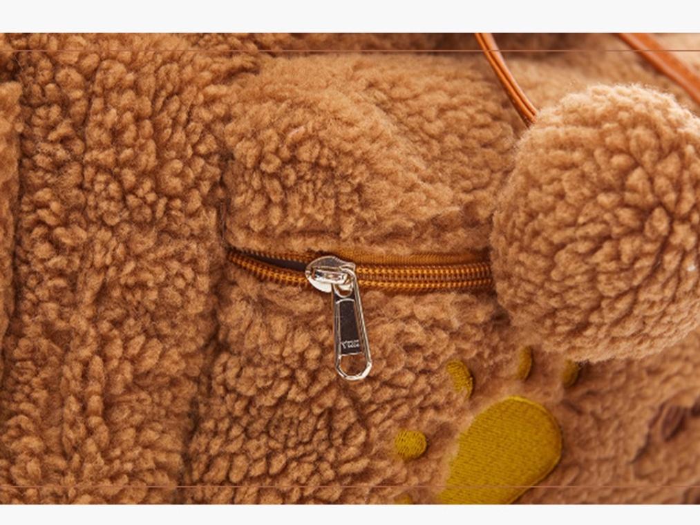 BerryQ - Chubbybear - Kawaii Lolita Plush Embroidered Brown Backpack