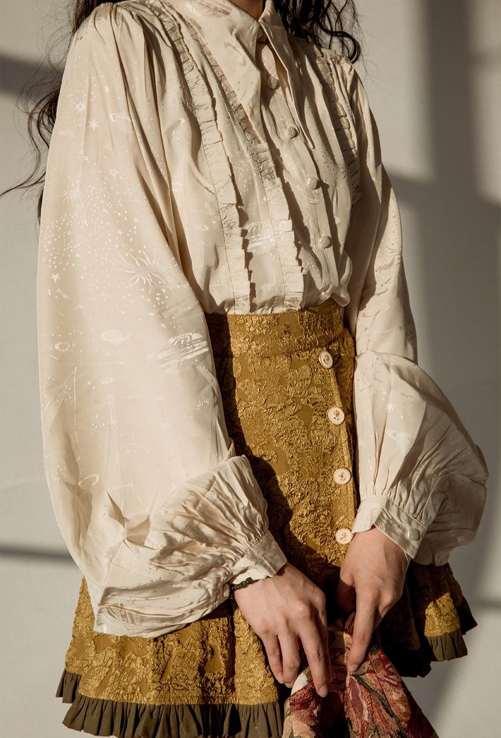 Gilded Age - Vintage Lolita Vest Suit, Oil Painting Style Skirt Coat