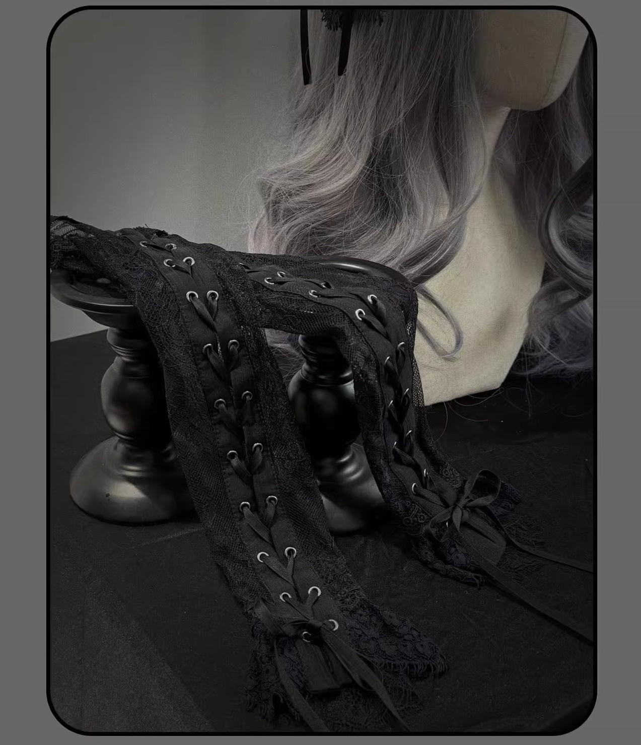 Susin Lolita - Striped Cross - Gothic Coordinated Lolita Set, Adjustable Blouse & Skirt 43331:773960