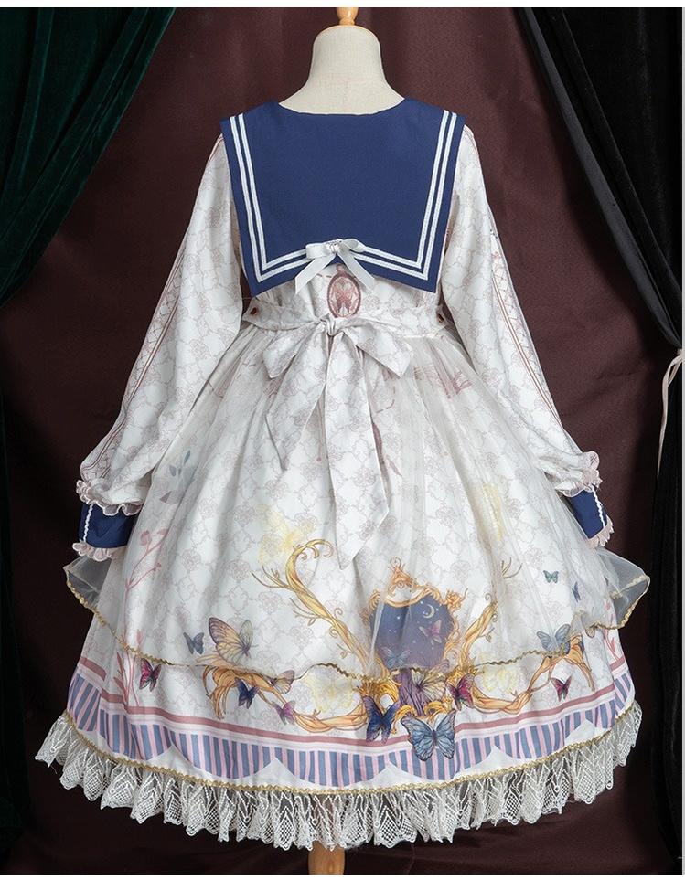 OCELOT~Classic Lolita OP Sailor Collar Elegant Lolita Dress 40422:660926