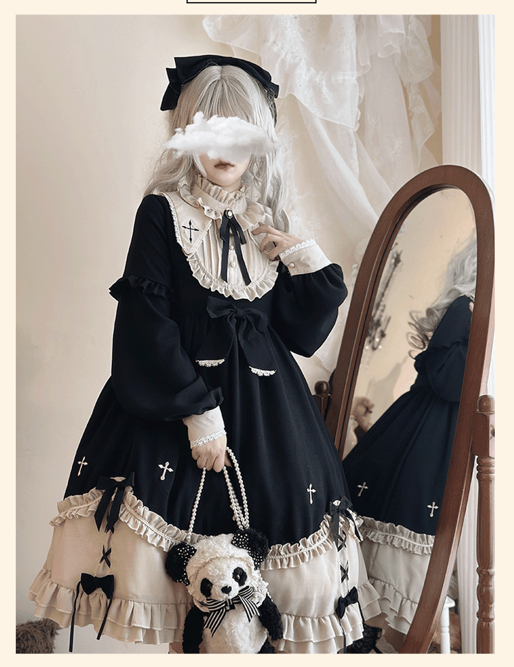 Niu Niu - Plus Size Lolita OP Dress Vintage Lolita Winter Dress