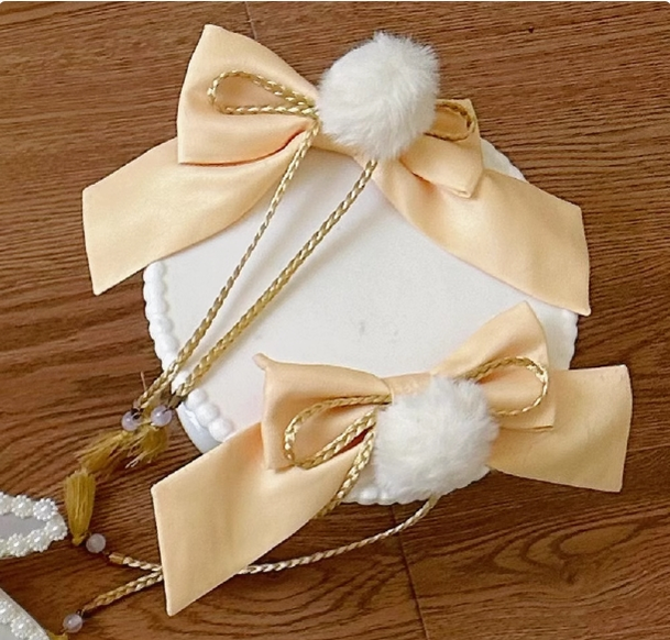 YingLuoFu - Laurel - Kawaii Han Lolita Jumper Dress Rabbit Print S a pair of clips