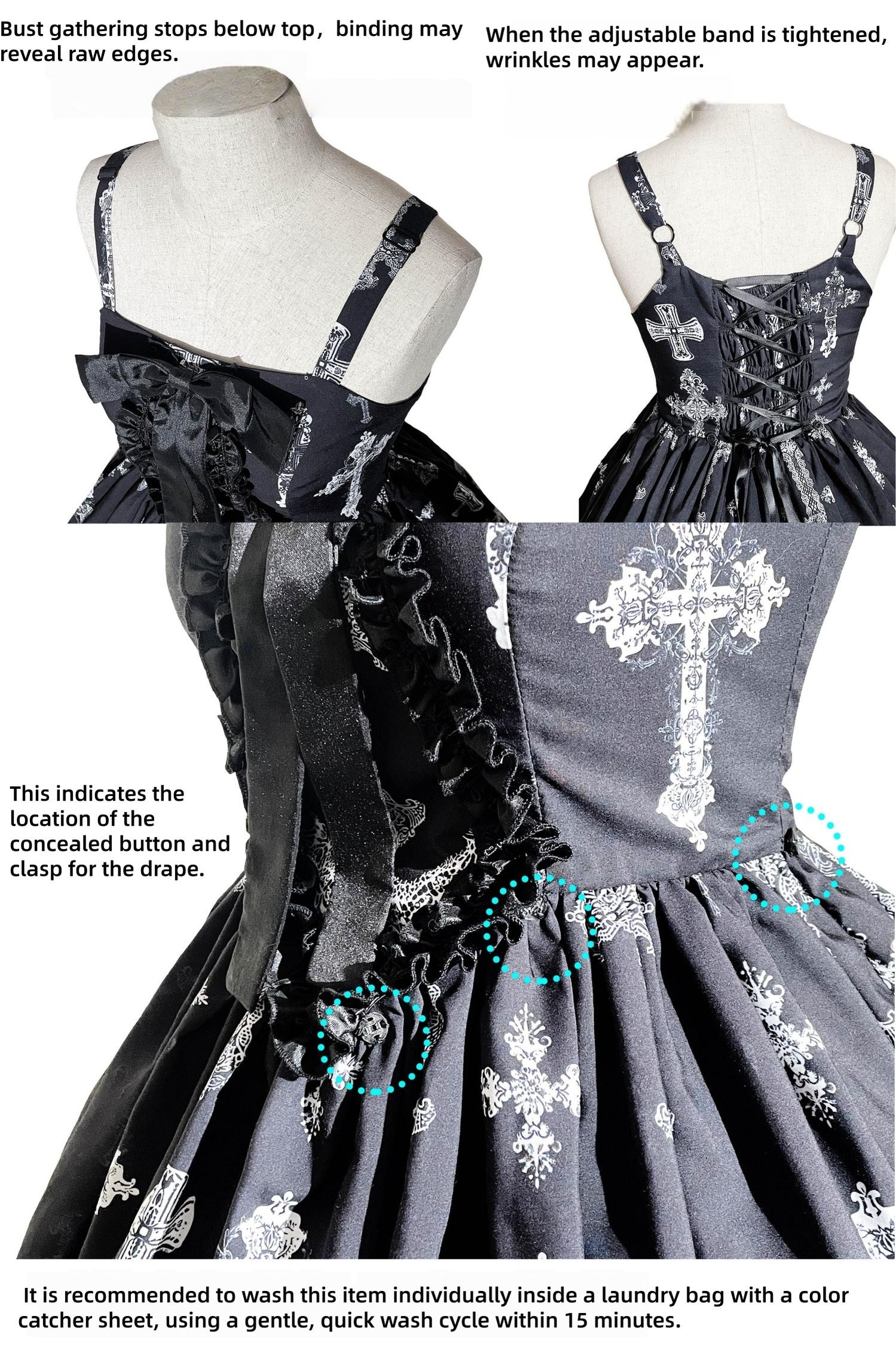 Lace Cross - Gorgeous Gothic Lolita JSK Dress, Hime Sleeve Bolero